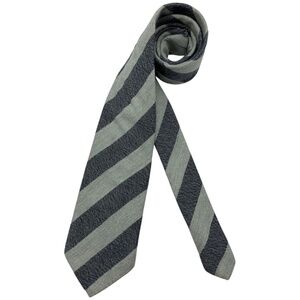 ZADI ANDREW XL Gray Striped Cashmere LUXURY Tie ITALY